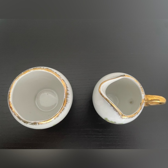 Vintage Porcelain Miniature Cream and Sugar Set 2.5” - Picture 2 of 4